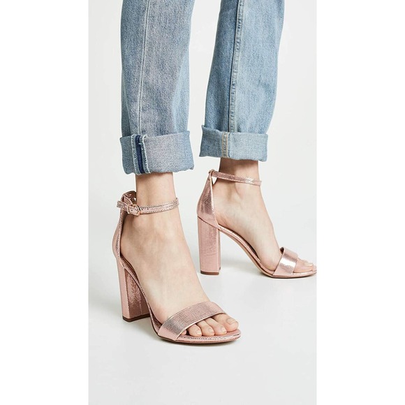 Sam Edelman Shoes - Sam Edelman Yaro Ankle Strap Heeled Sandals Blush Gold